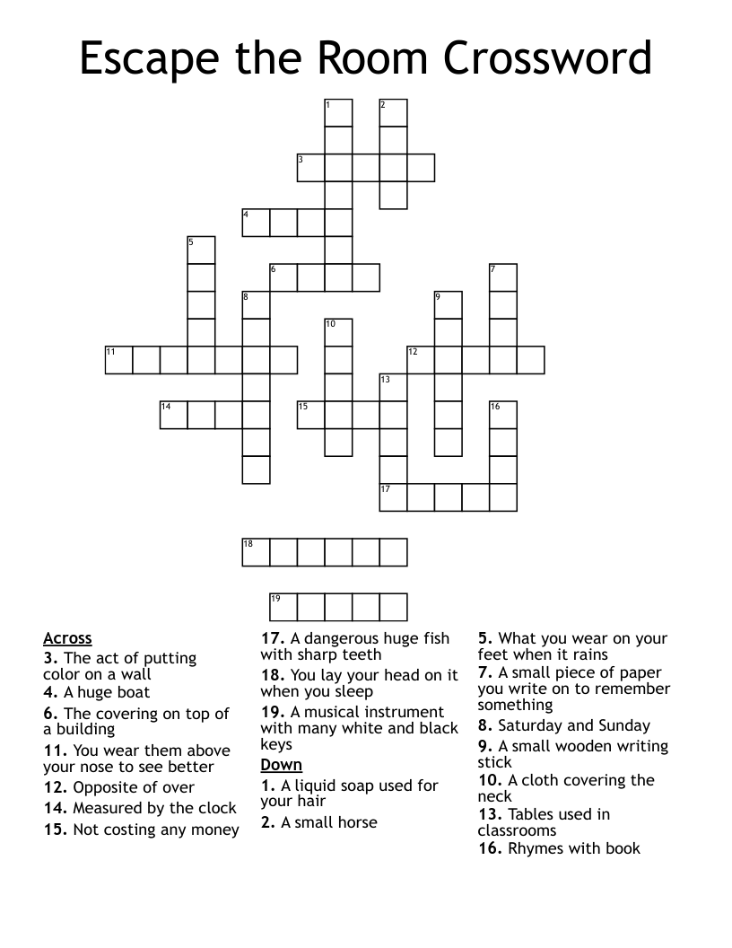 Escape the Room Crossword