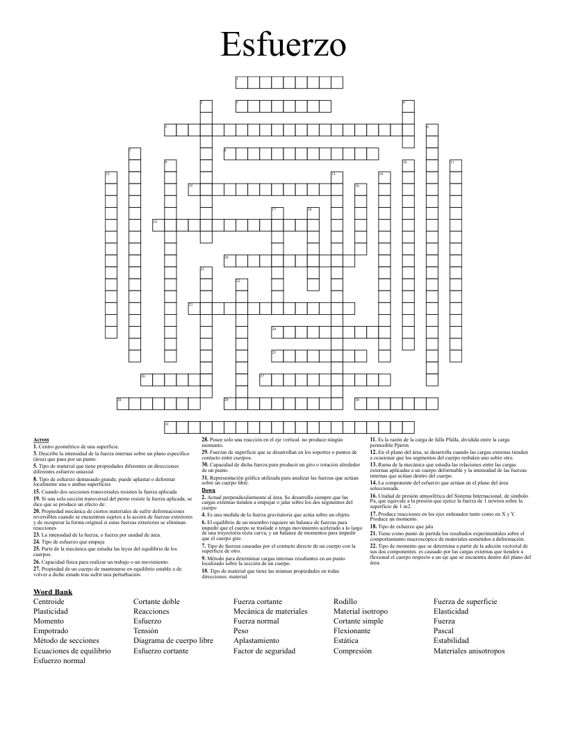Esfuerzo  Crossword