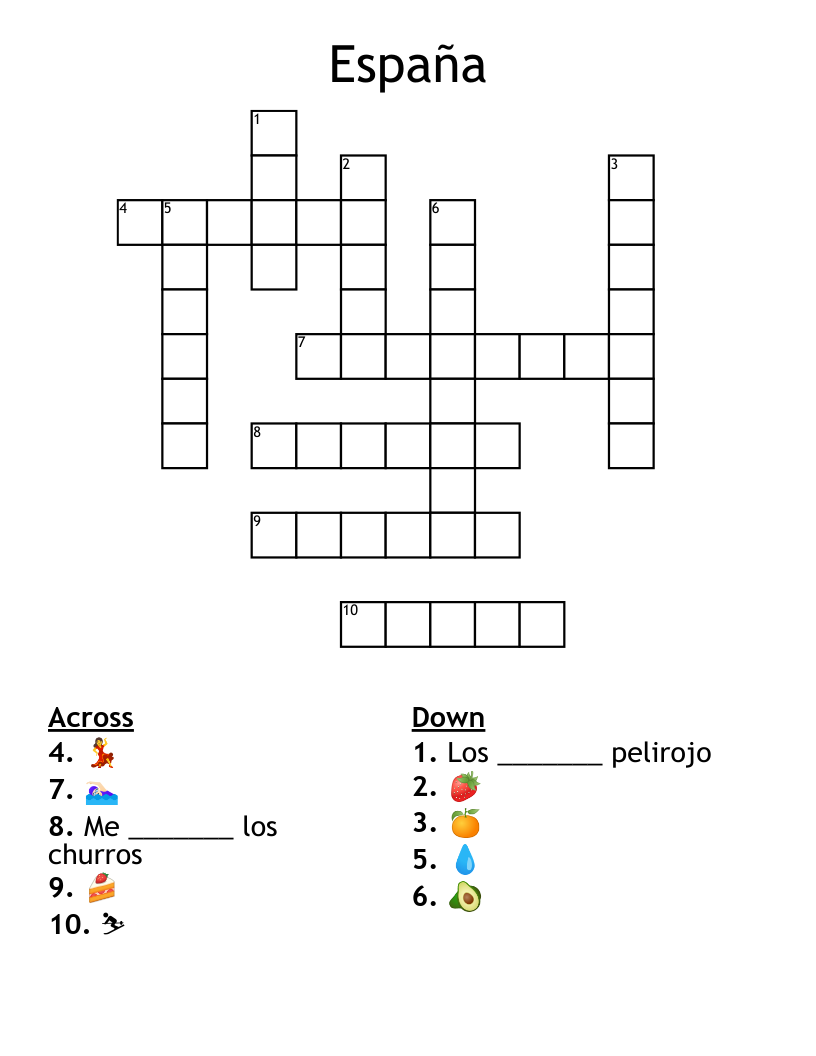 España  Crossword