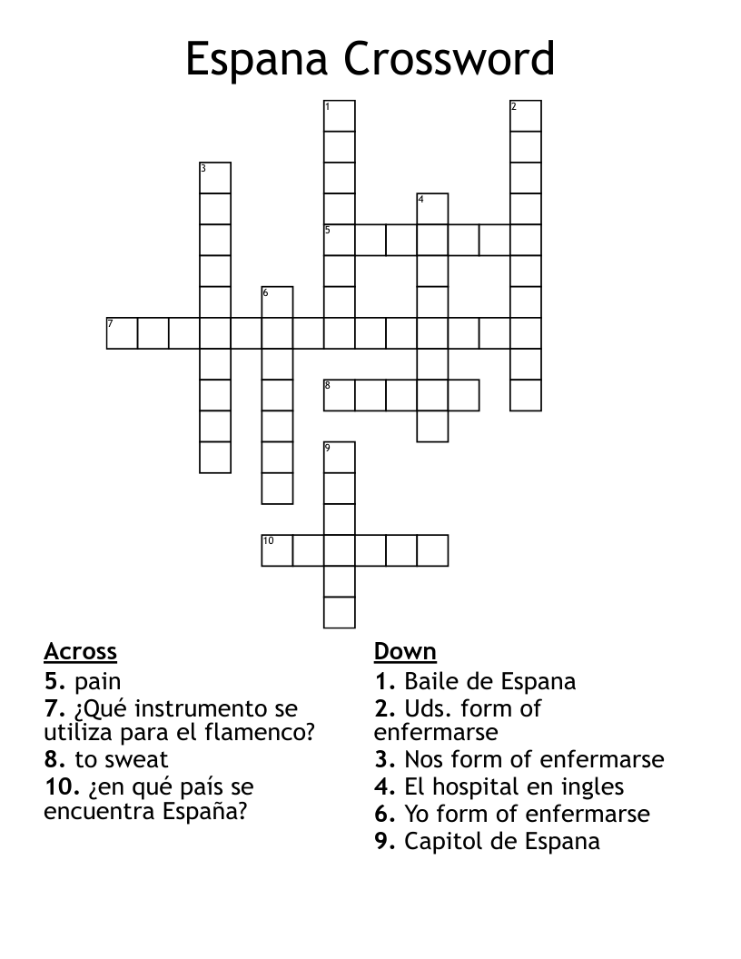 Espana Crossword