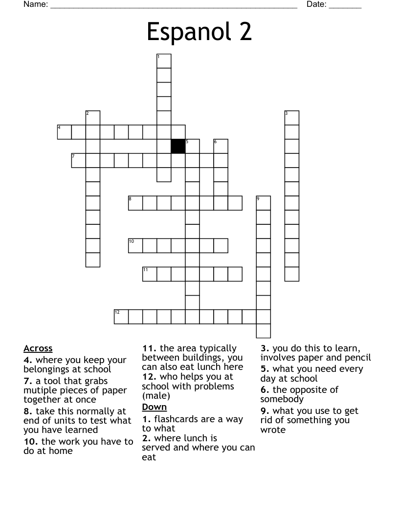 Espanol 2 Crossword