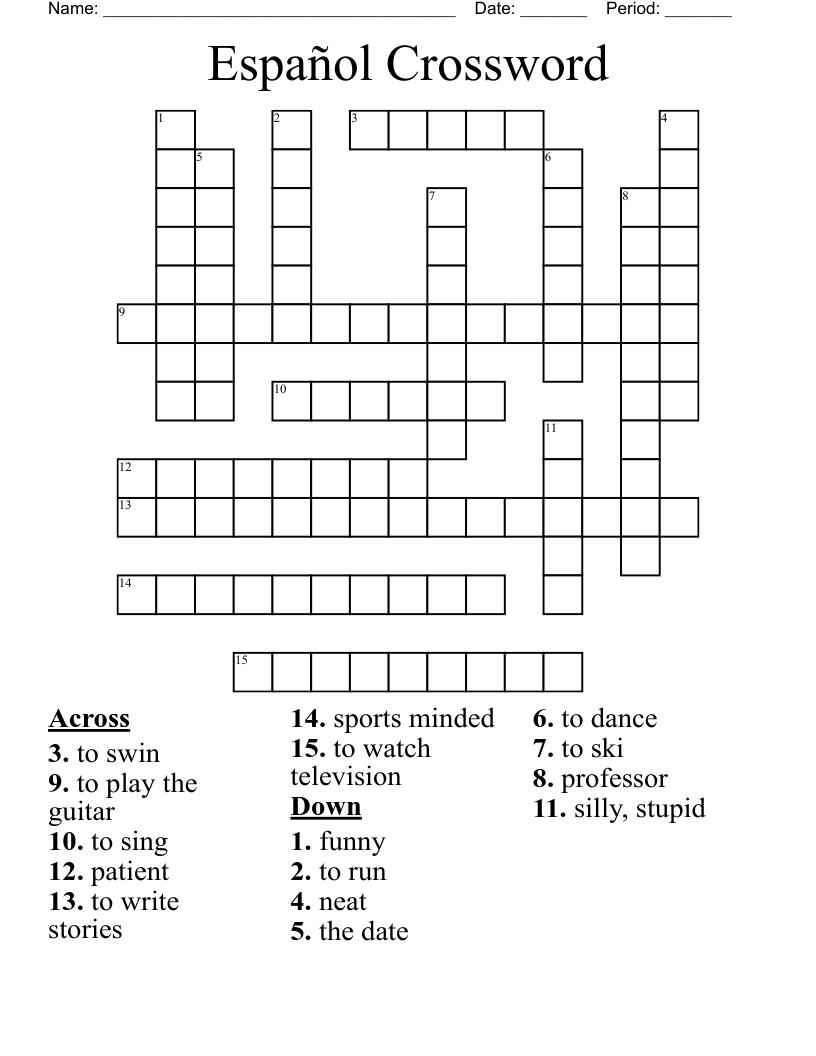 Español Crossword