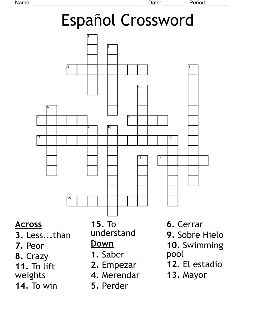 Español Crossword