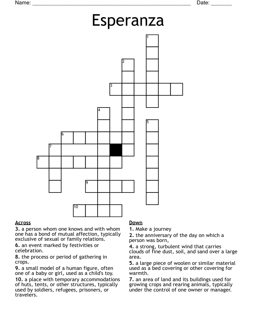 Esperanza Crossword