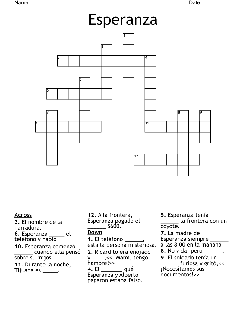 Esperanza Crossword
