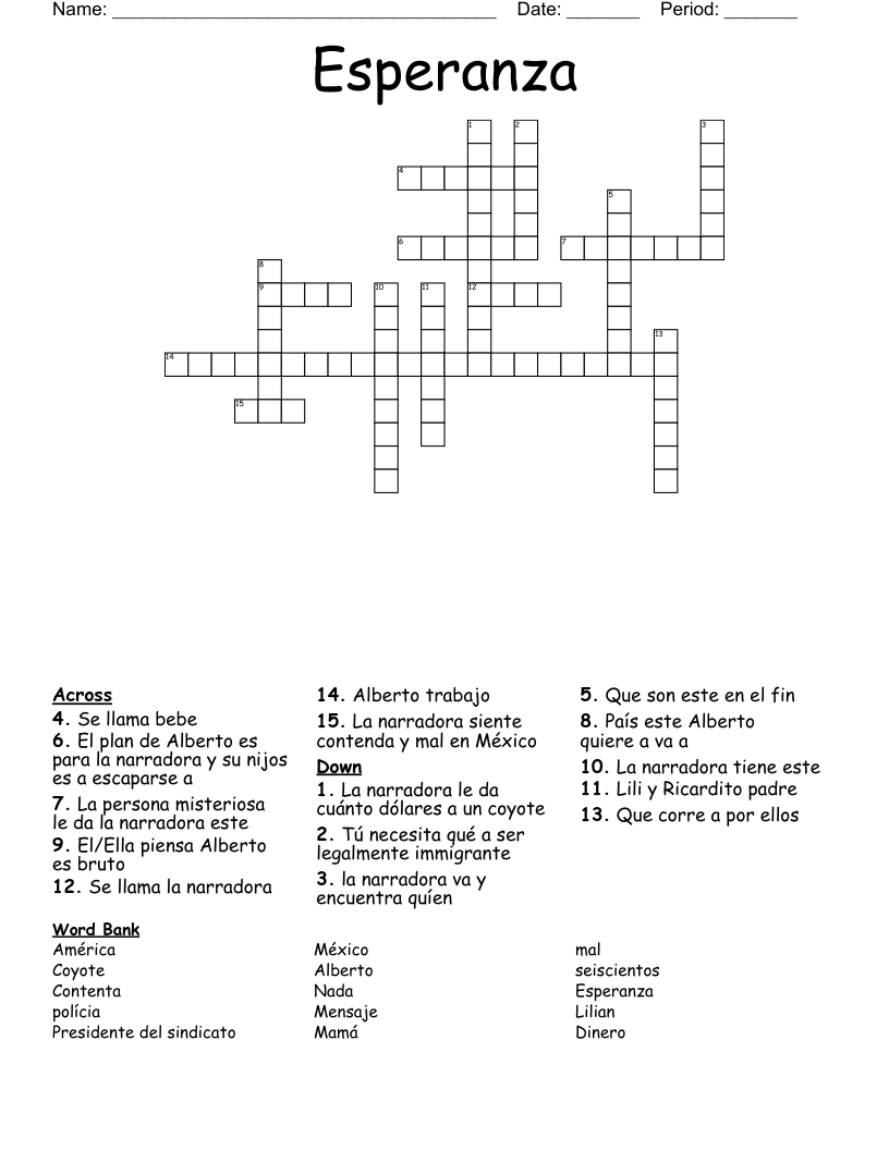 Esperanza Crossword