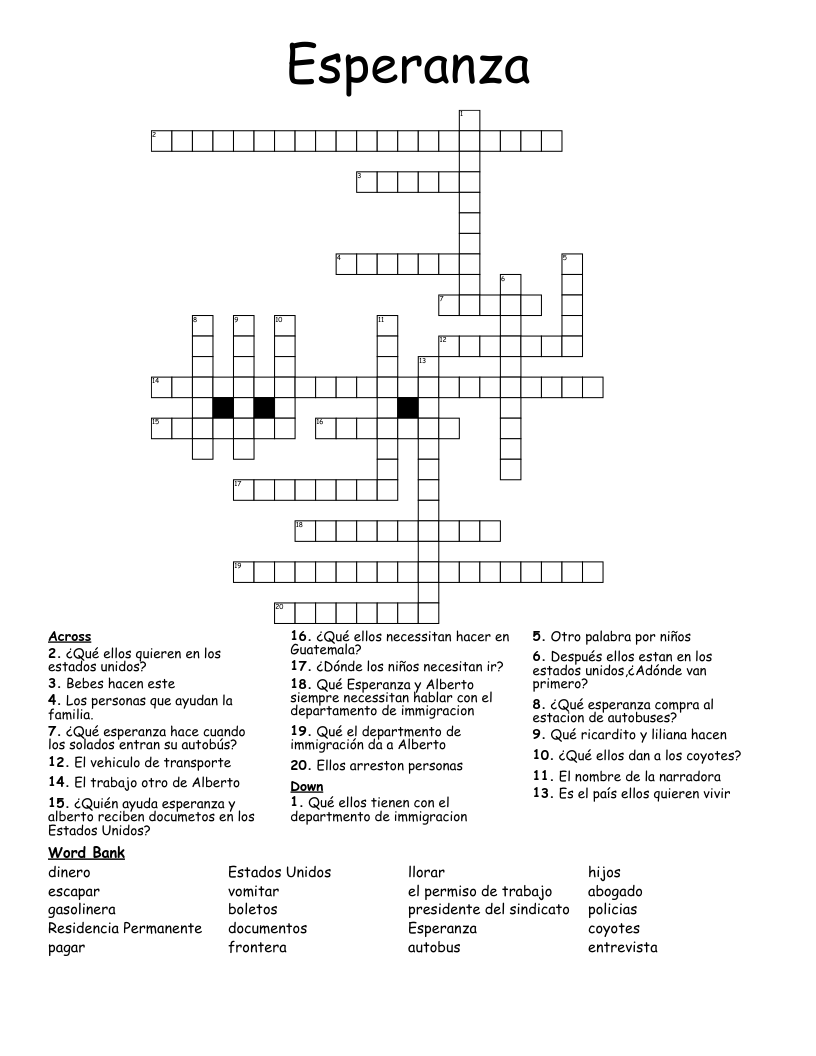 Esperanza Crossword