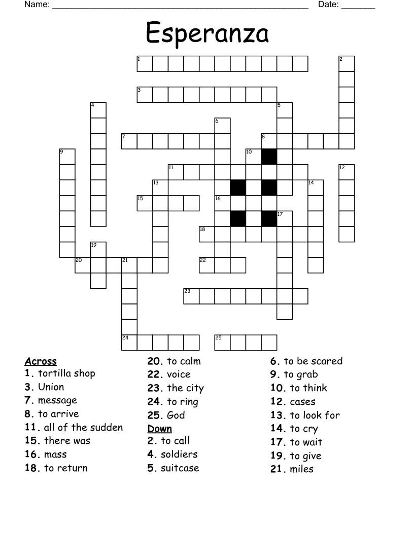 Esperanza Crossword