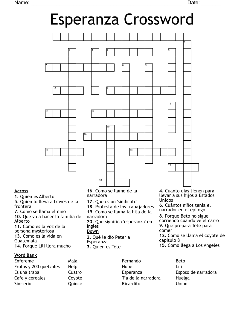Esperanza Crossword