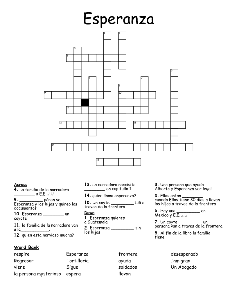 Esperanza  Crossword