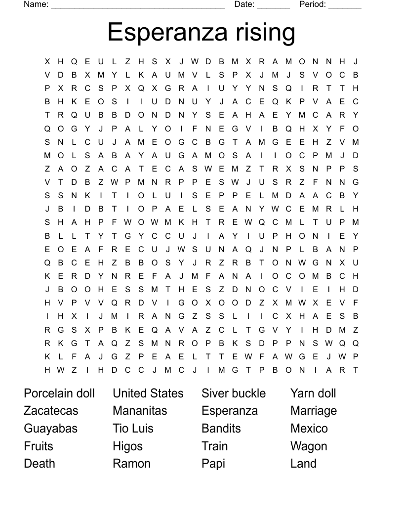 Esperanza rising  Word Search