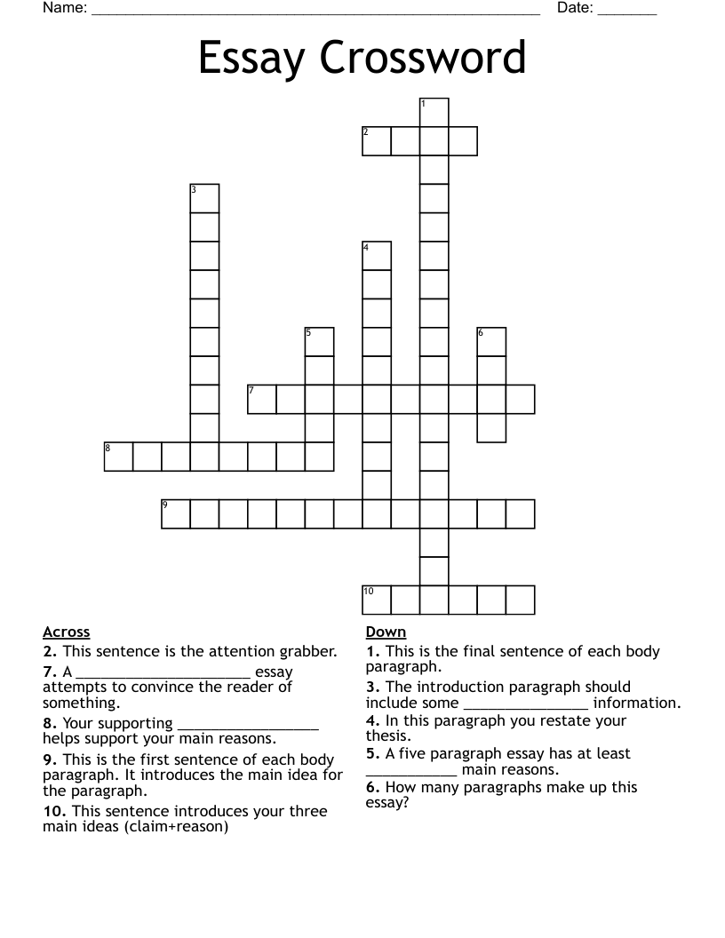 Essay Crossword