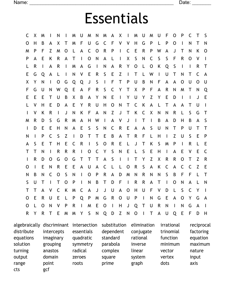 Essentials Word Search