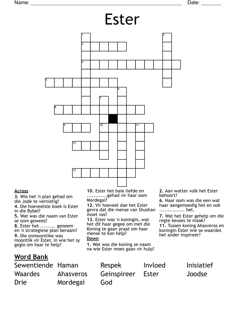 Ester Crossword