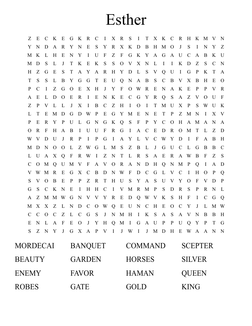 Esther Word Search
