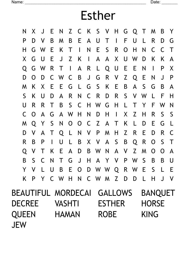 Esther Word Search