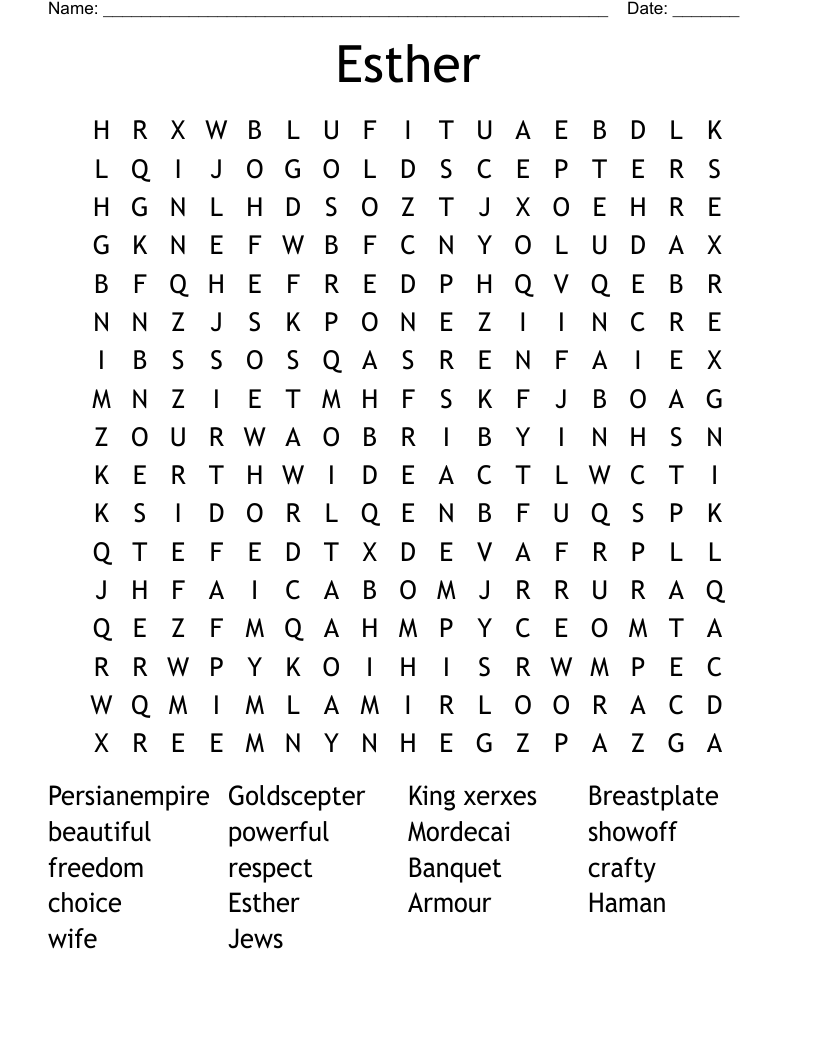 Esther Word Search