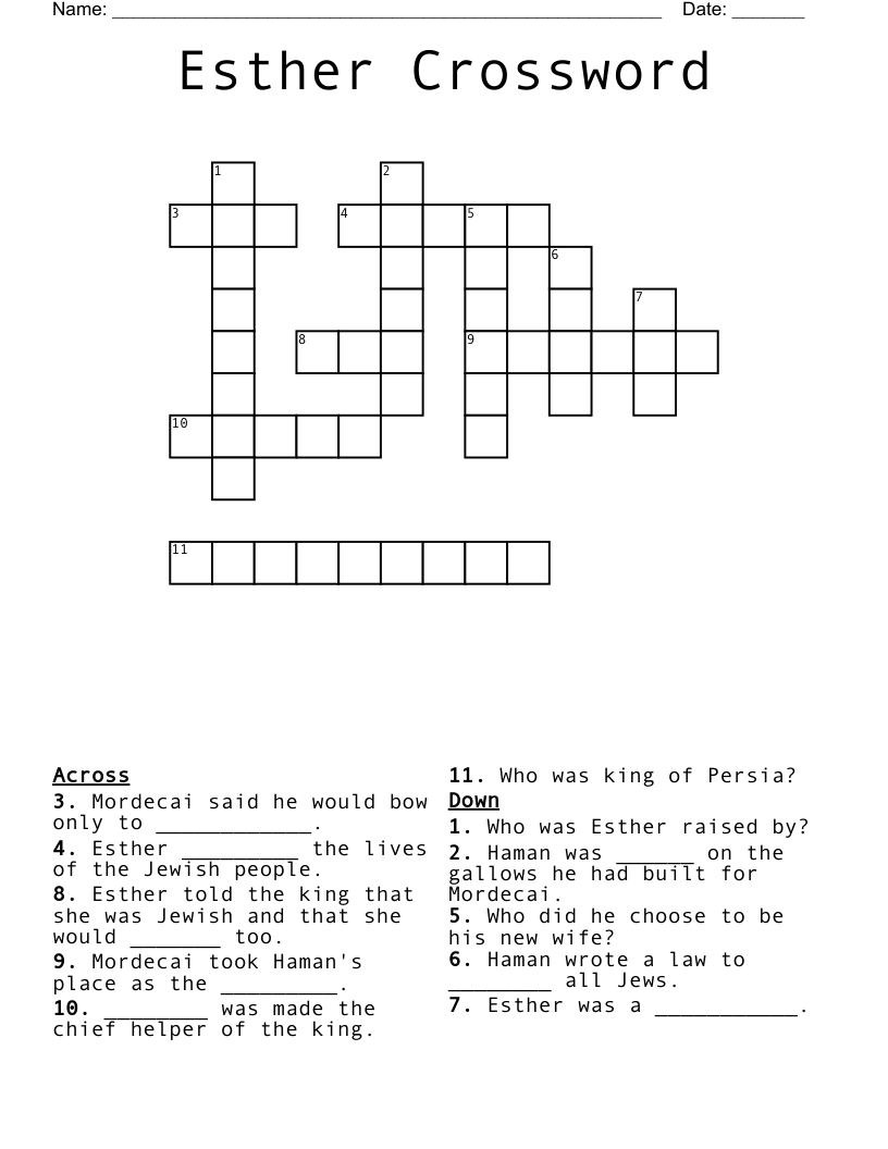 Esther Crossword