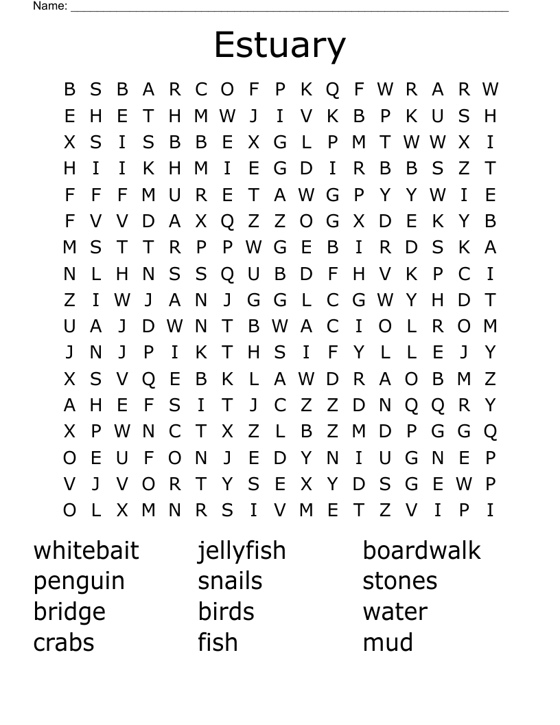 Estuary Word Search
