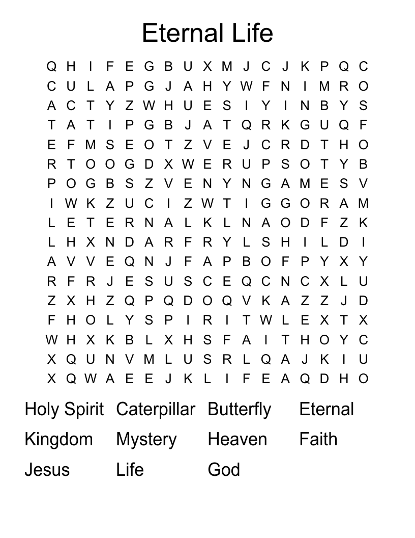 Eternal Life Word Search
