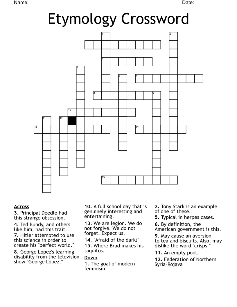 Etymology Crossword