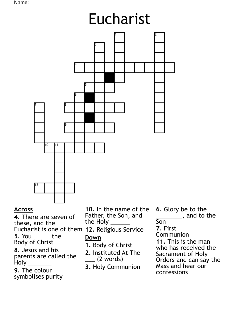 Eucharist Crossword
