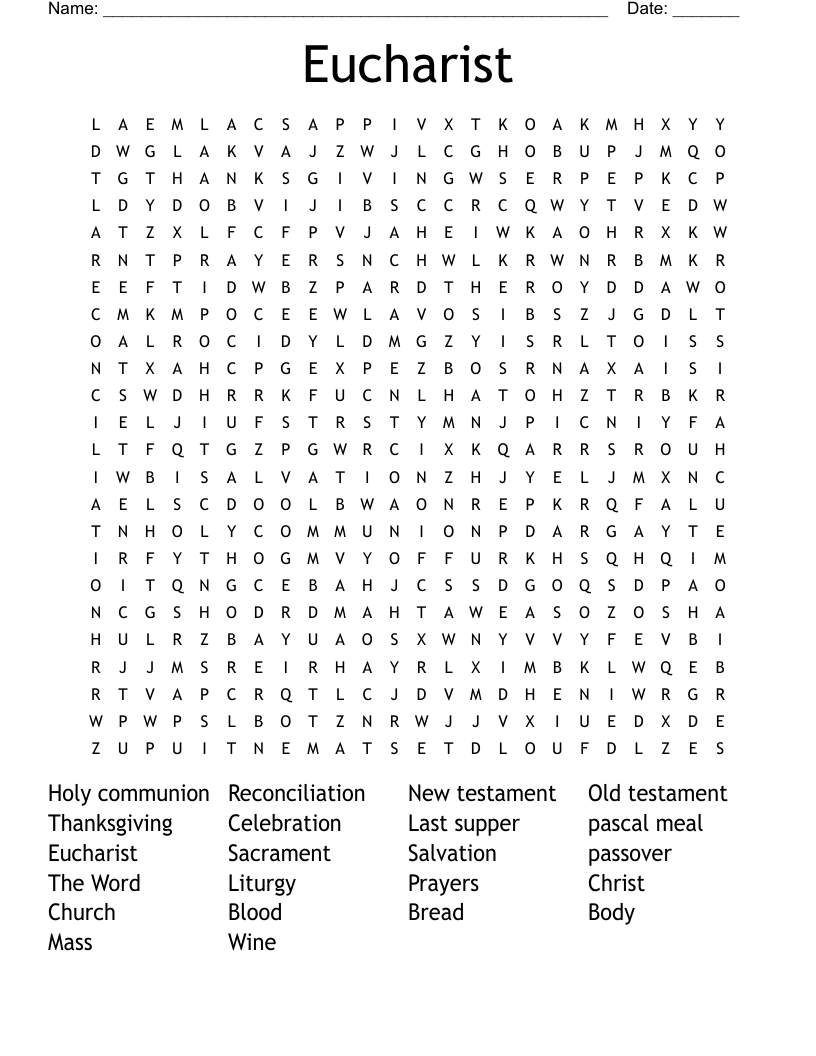Eucharist Word Search