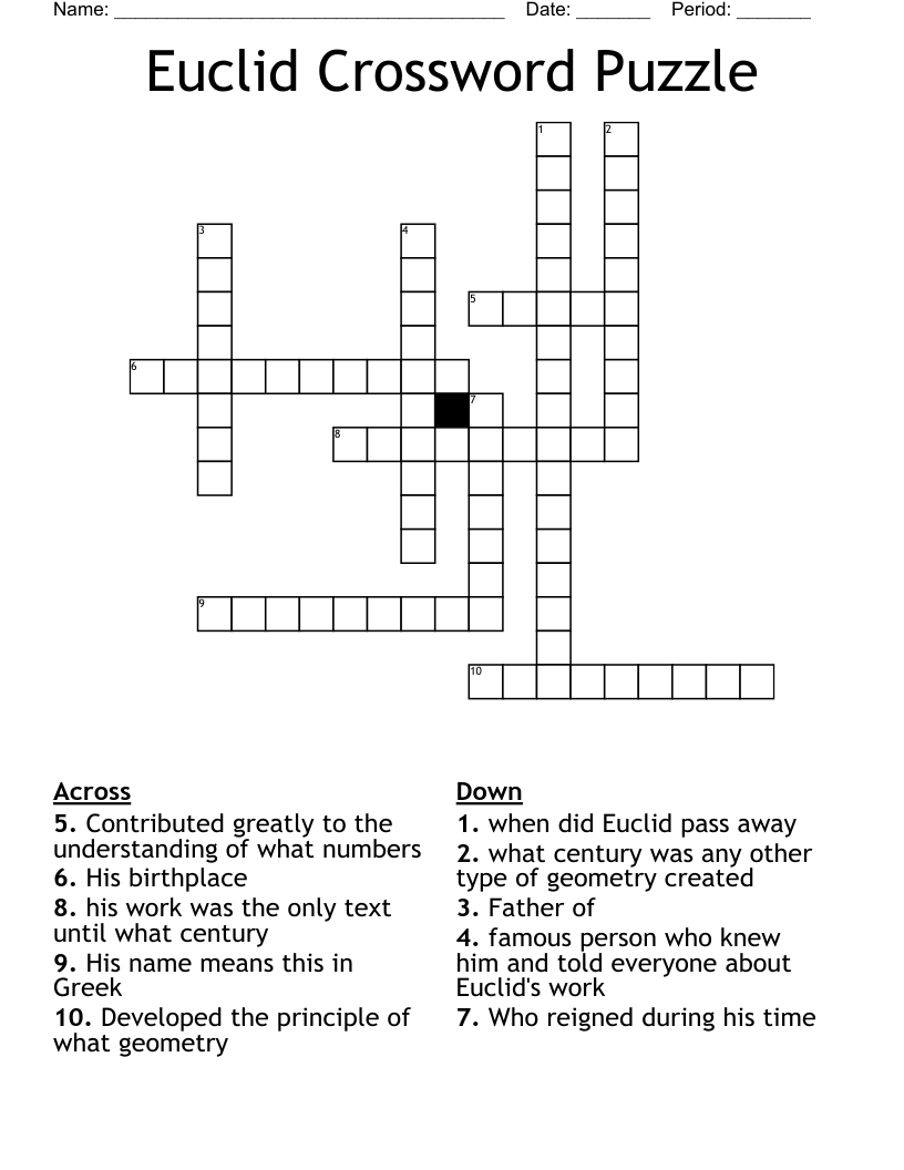 Euclid Crossword Puzzle