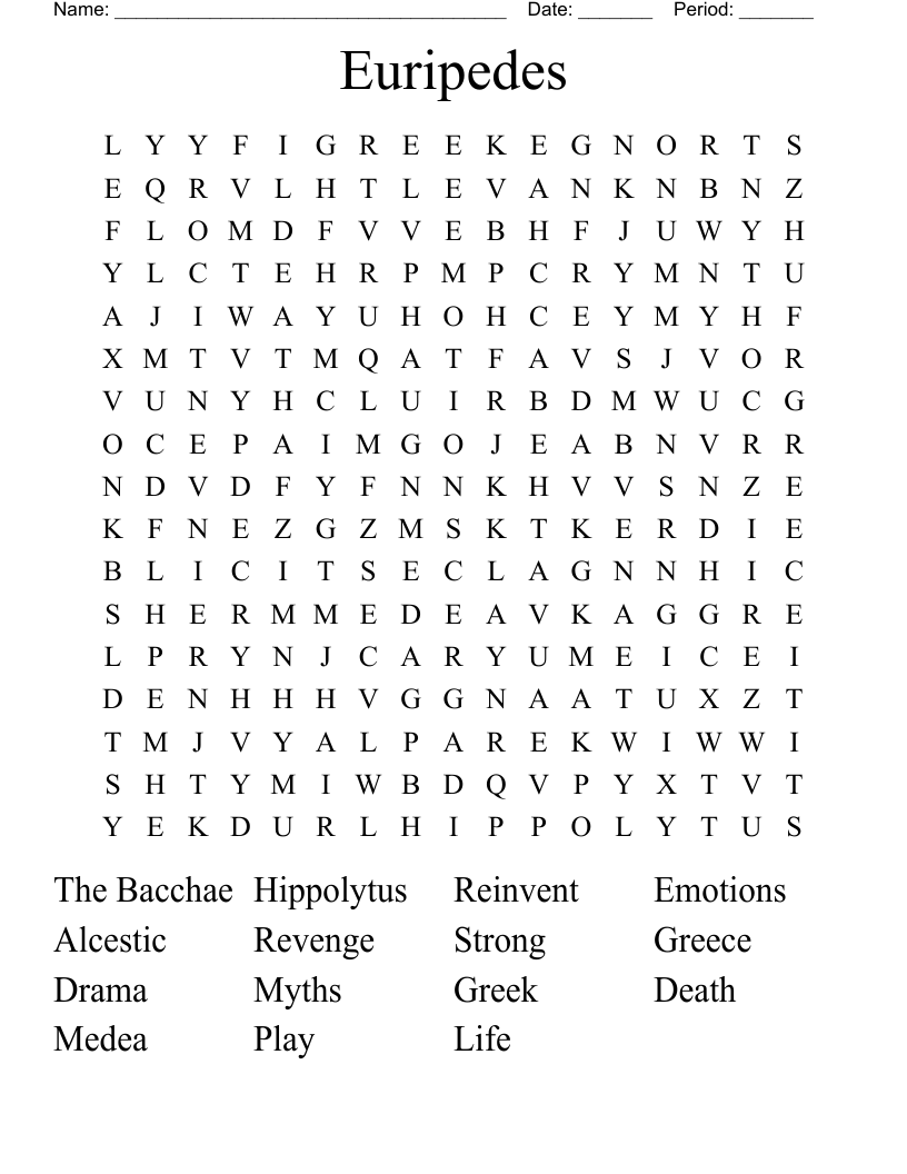 Euripedes  Word Search