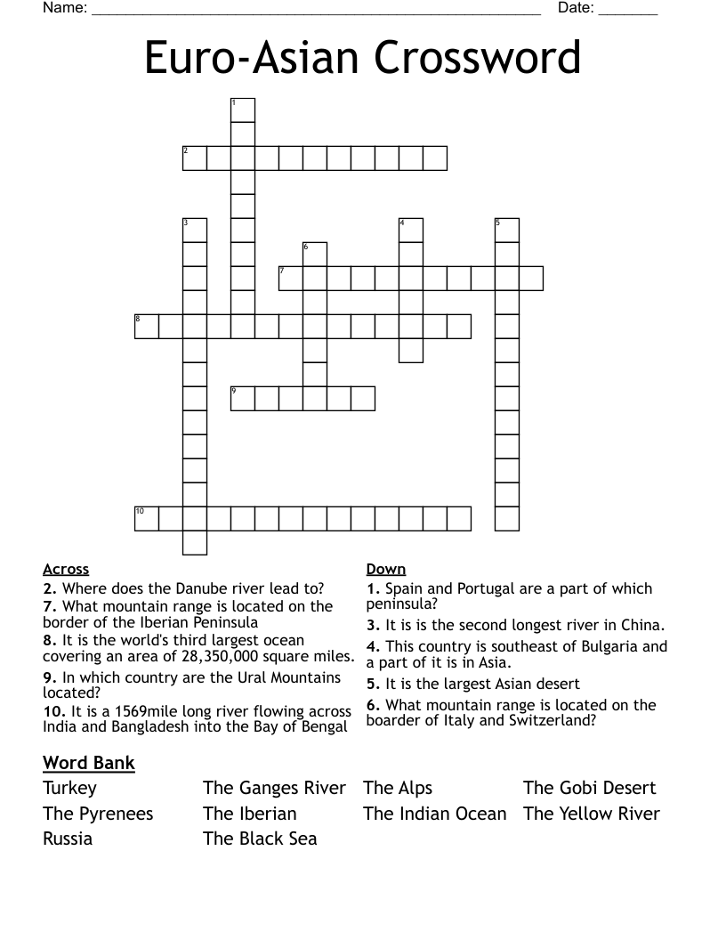 Euro-Asian Crossword