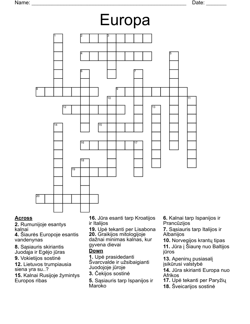 Europa Crossword