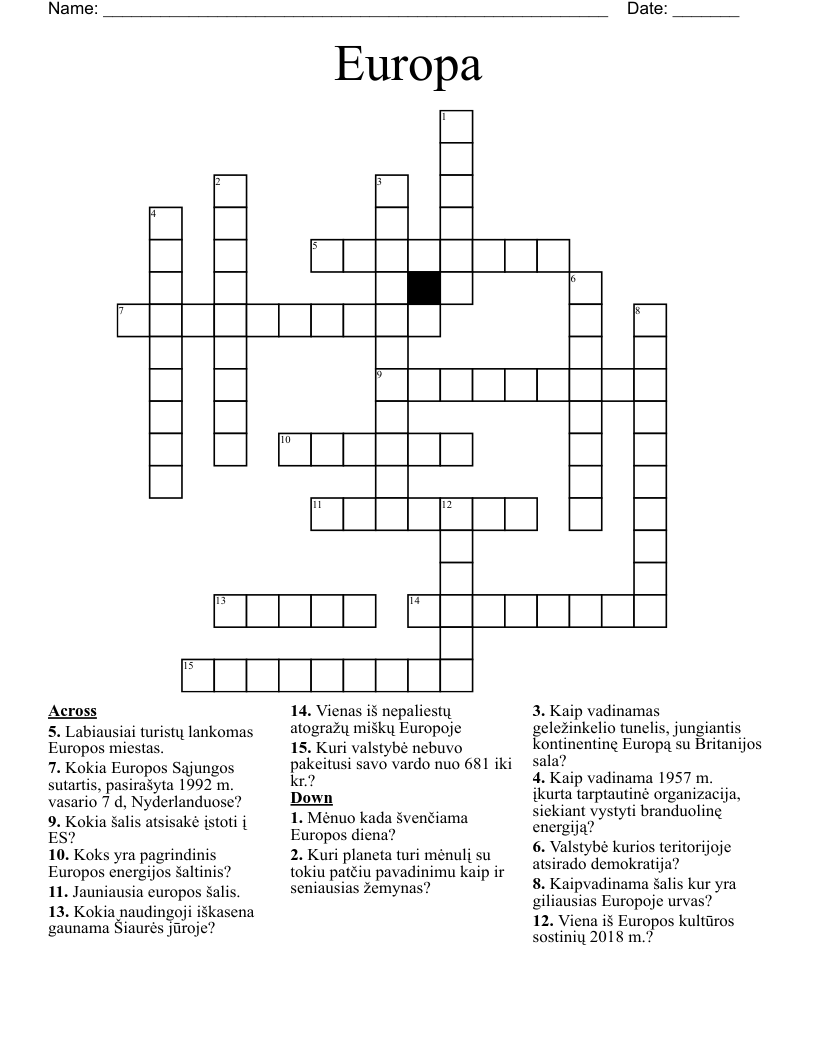 Europa Crossword