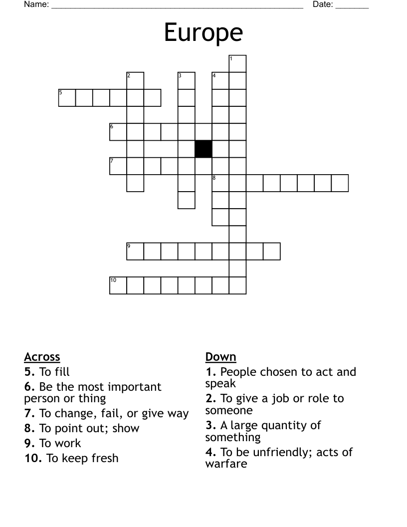 Europe Crossword
