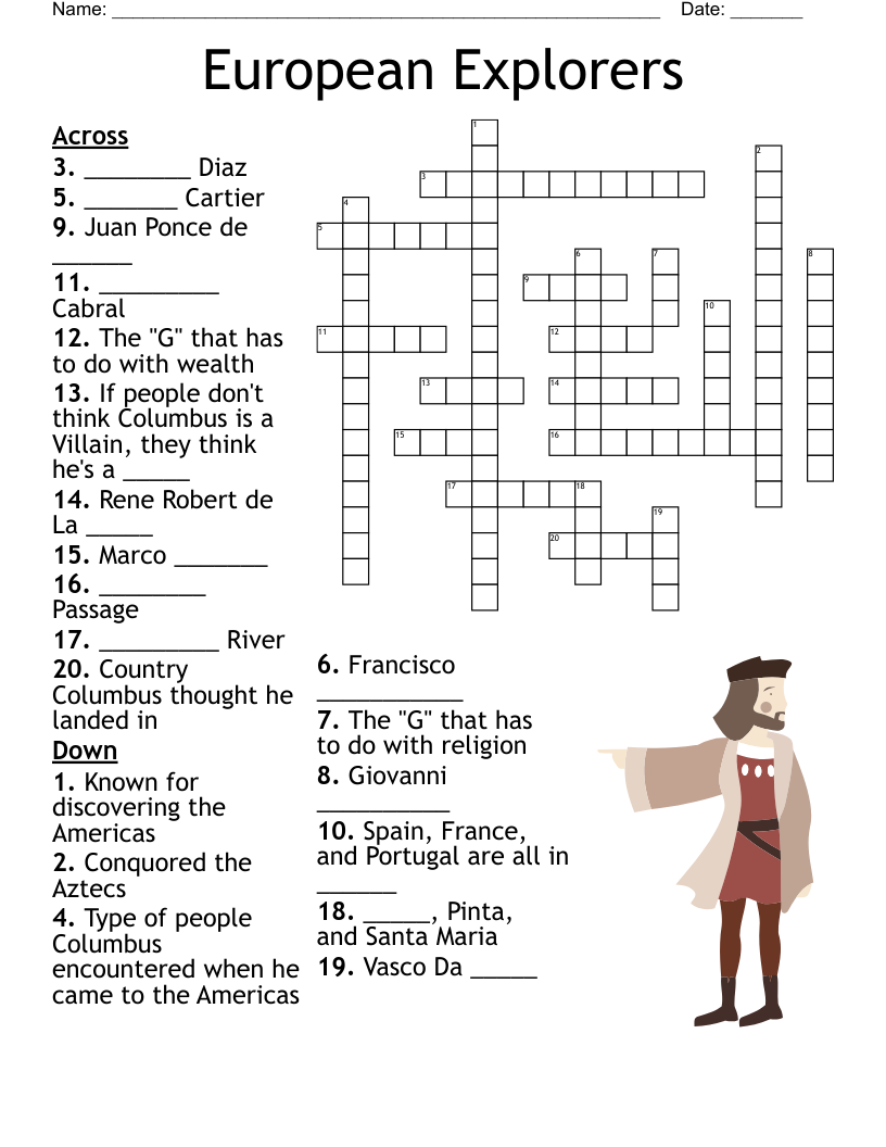 European Explorers Crossword