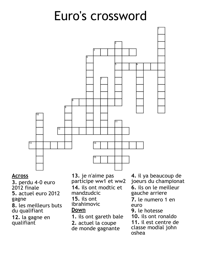 Euro's crossword