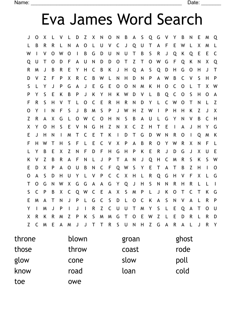 Eva James Word Search