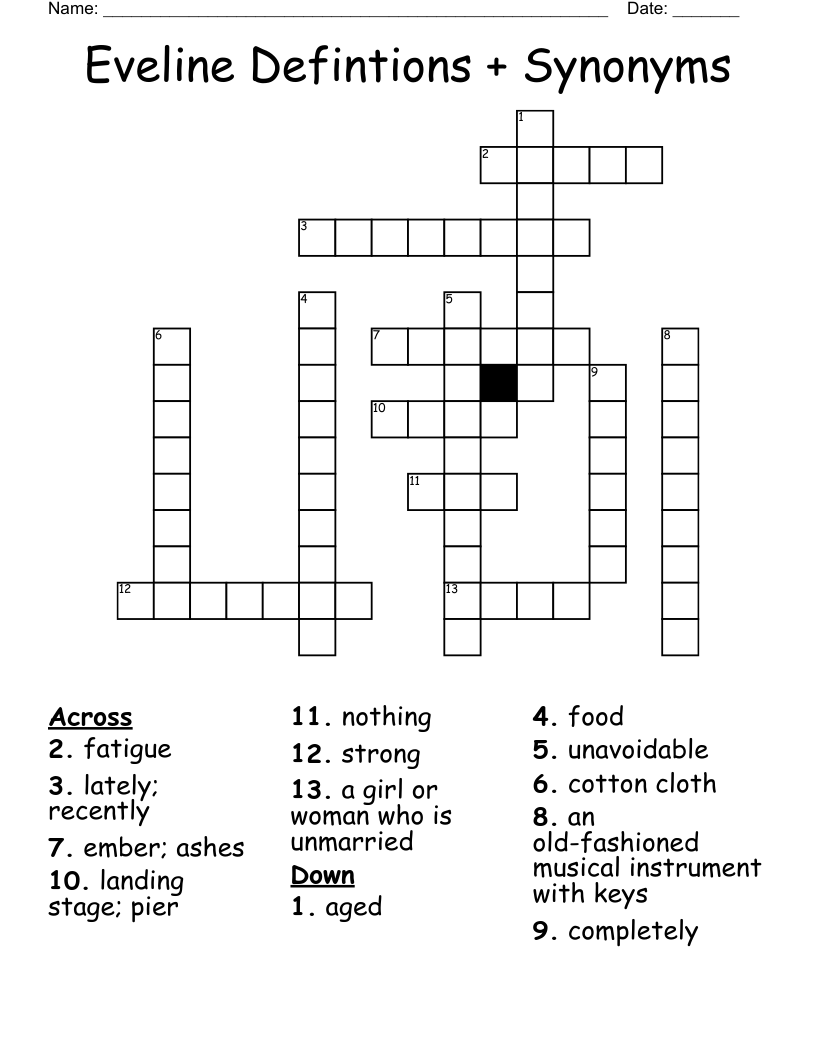 Eveline Defintions + Synonyms Crossword