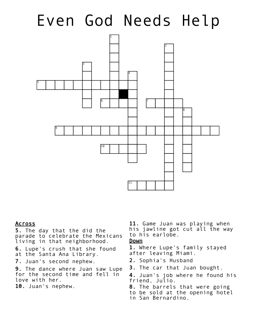 Even God Needs Help Crossword