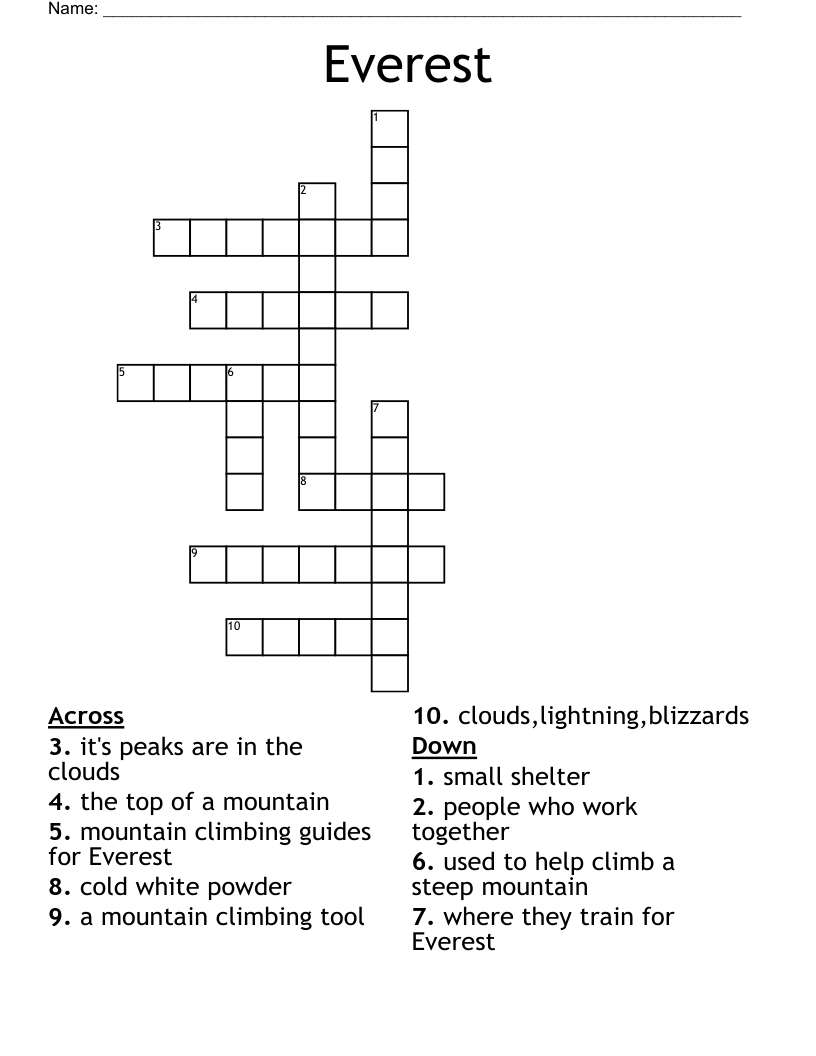 Everest Crossword