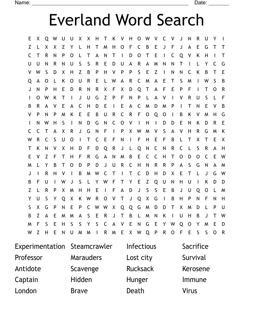 Everland Word Search