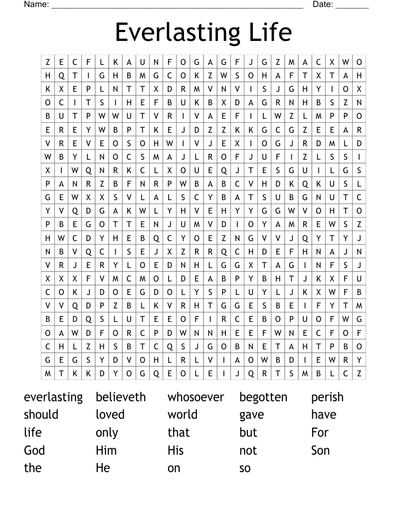 Everlasting Life Word Search