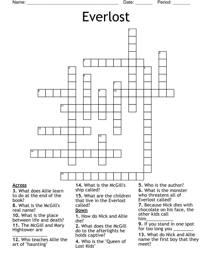 Everlost Crossword