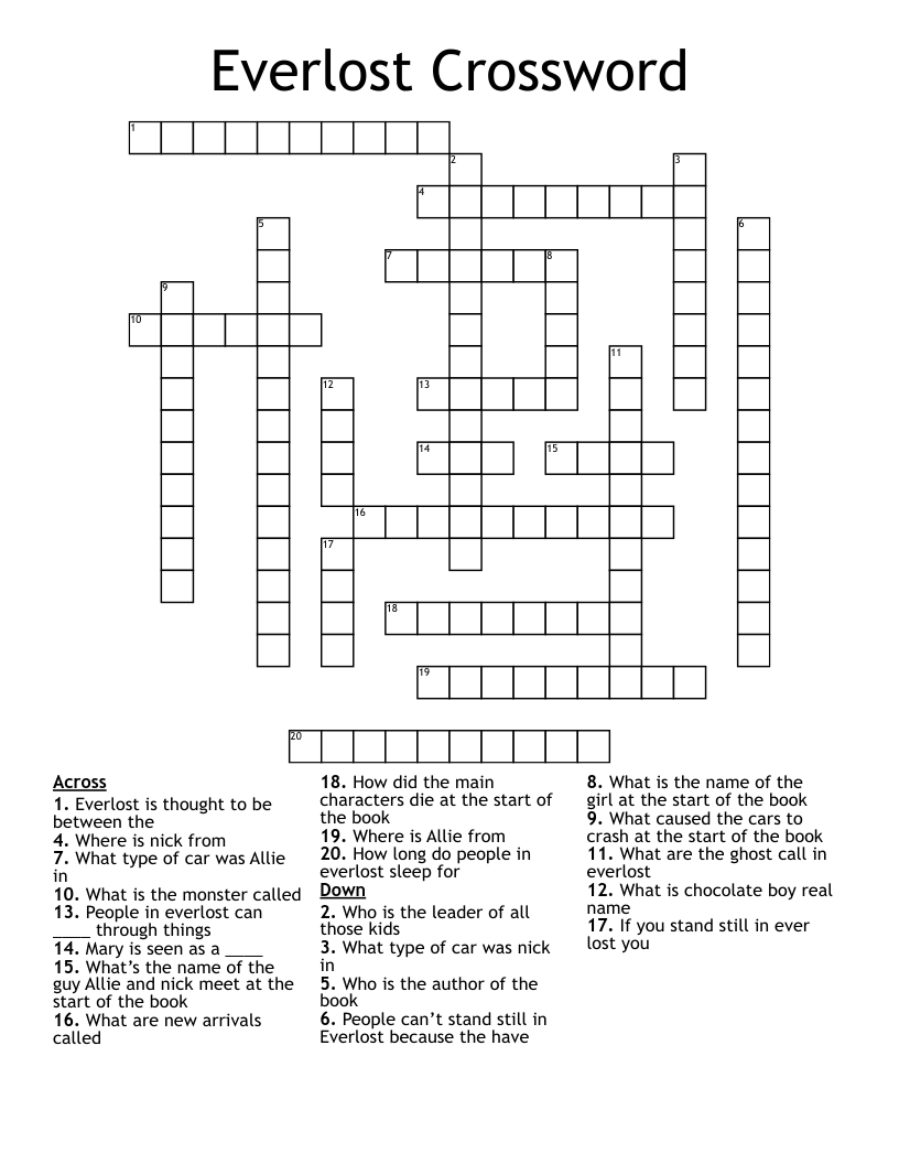 Everlost Crossword