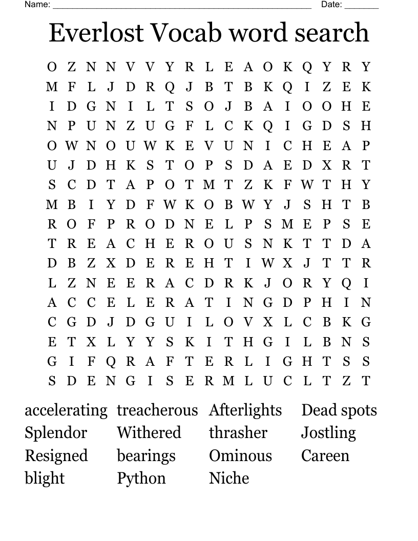 Everlost Vocab word search