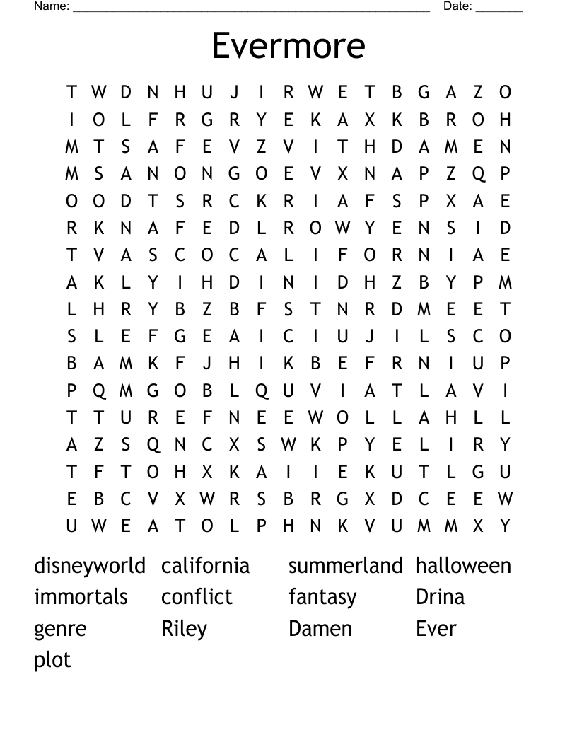Evermore Word Search
