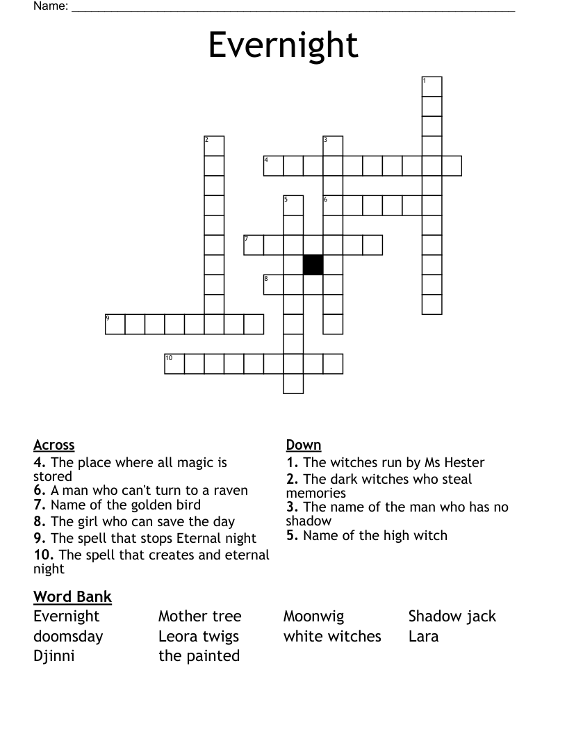 Evernight Crossword