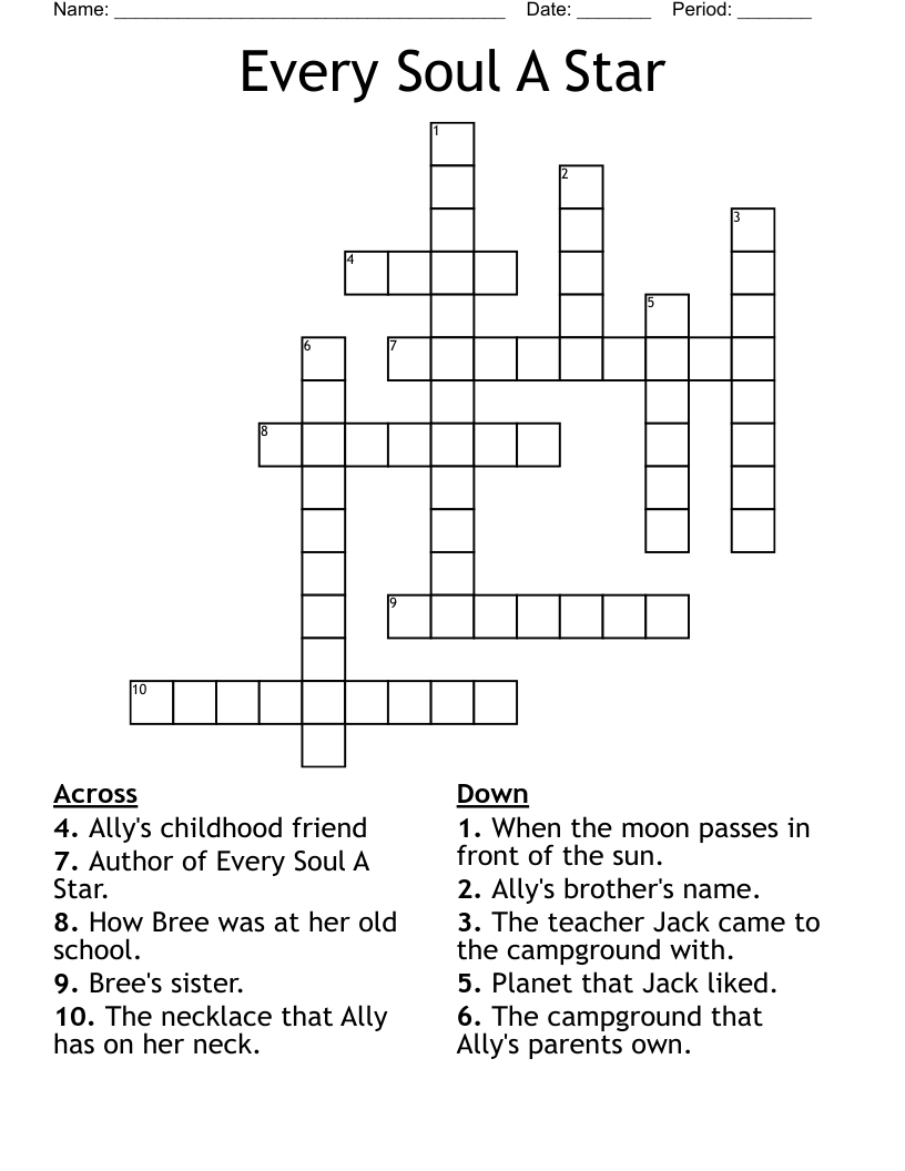 Every Soul A Star Crossword