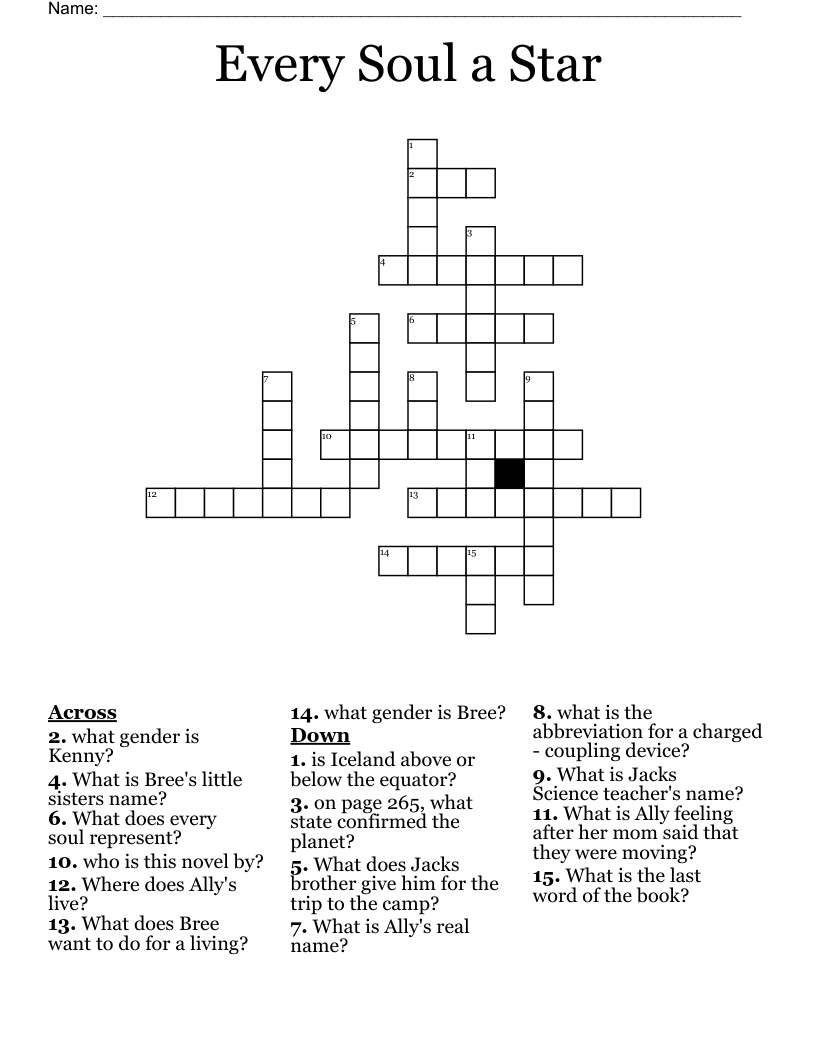 Every Soul a Star Crossword