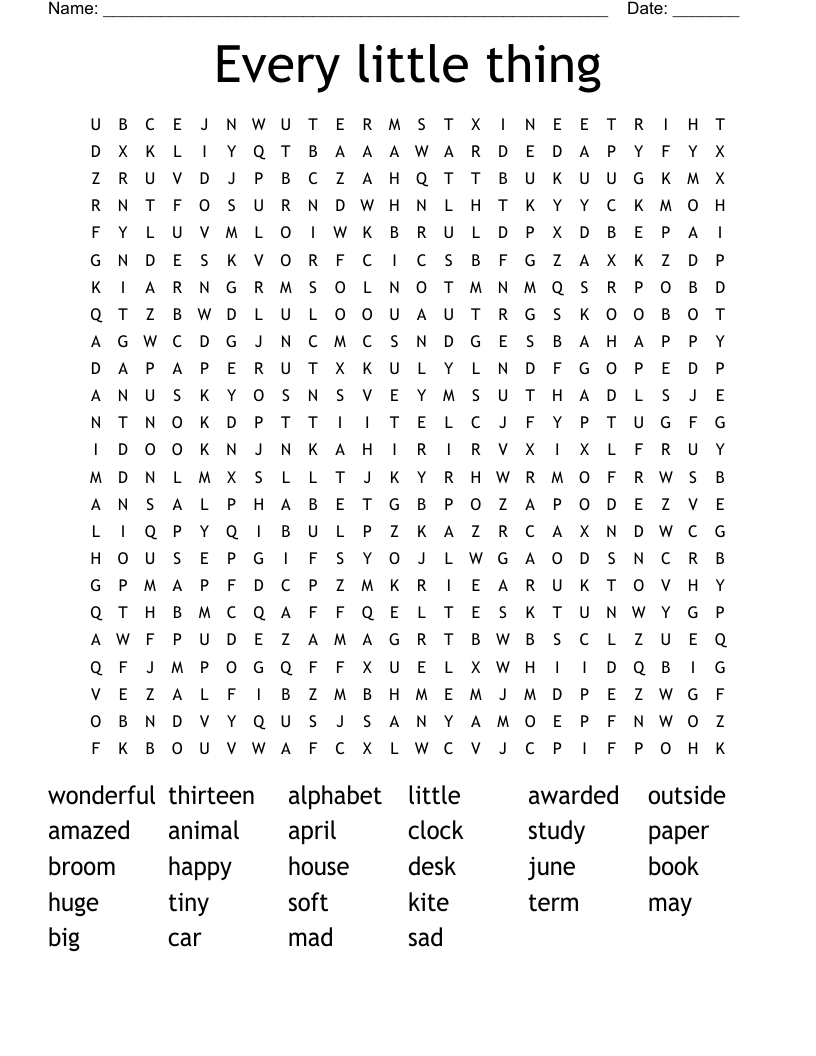 Every little thing Word Search
