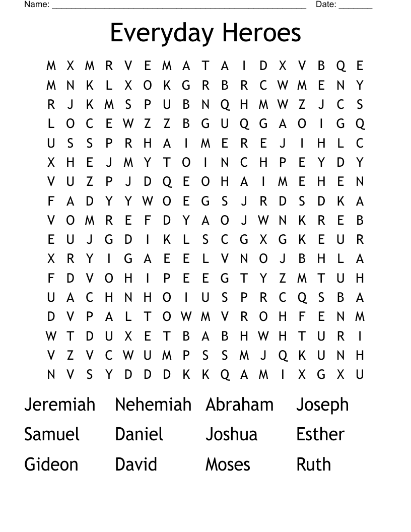 Everyday Heroes Word Search